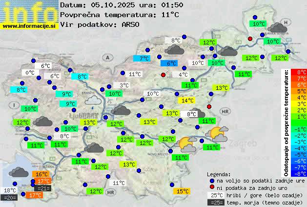 Trenutno vreme po Sloveniji