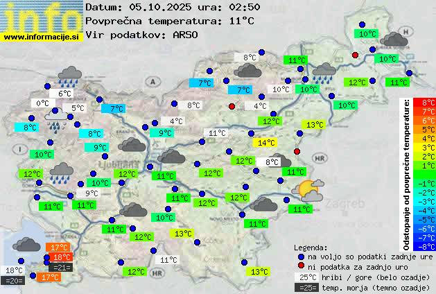 Trenutno vreme po Sloveniji