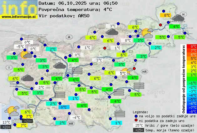 Trenutno vreme po Sloveniji