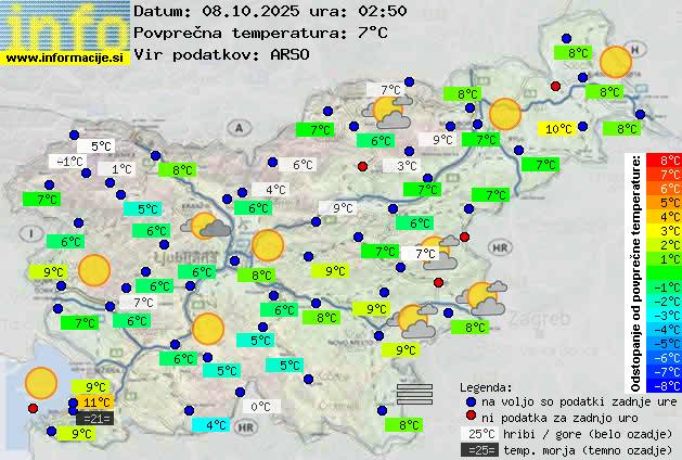Trenutno vreme po Sloveniji