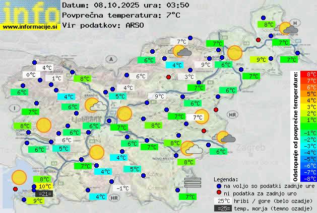 Trenutno vreme po Sloveniji