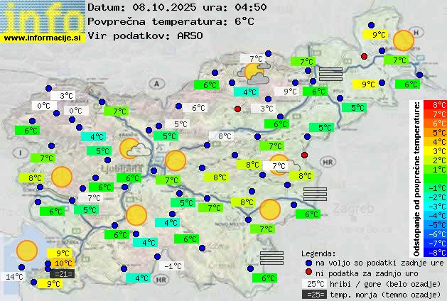 Trenutno vreme po Sloveniji