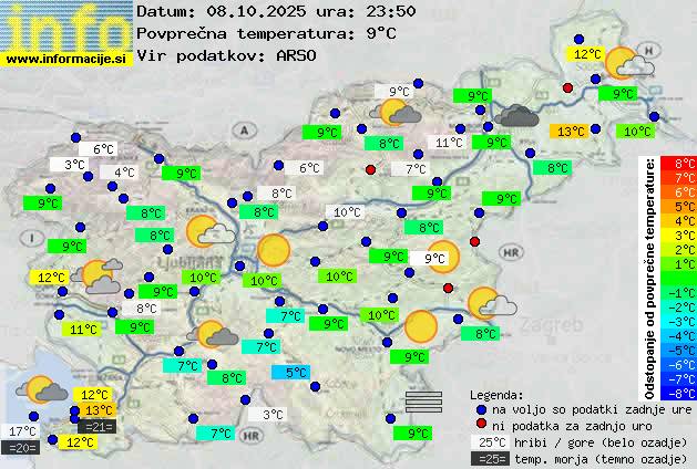 Trenutno vreme po Sloveniji