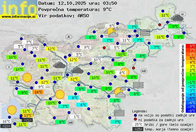 Trenutno vreme po Sloveniji