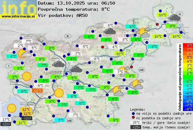 Trenutno vreme po Sloveniji