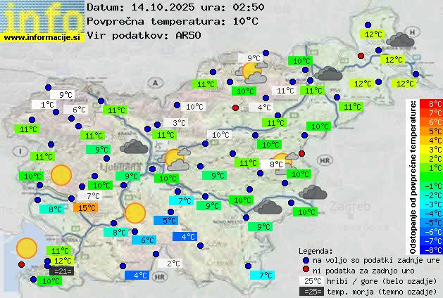 Trenutno vreme po Sloveniji