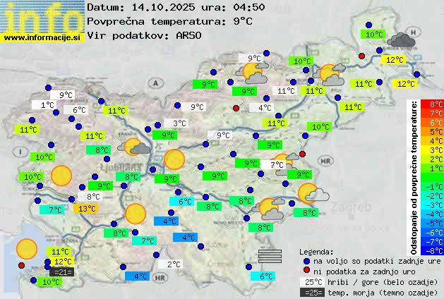 Trenutno vreme po Sloveniji