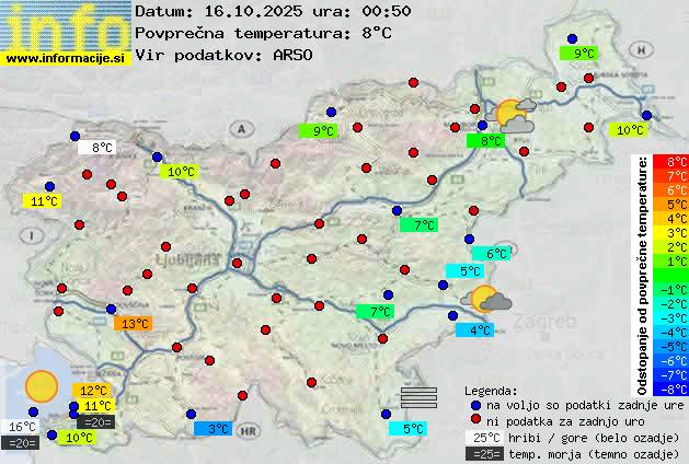 Trenutno vreme po Sloveniji