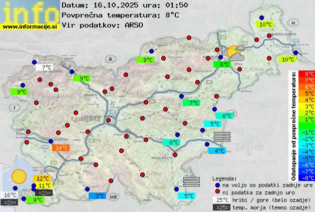 Trenutno vreme po Sloveniji