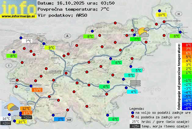Trenutno vreme po Sloveniji