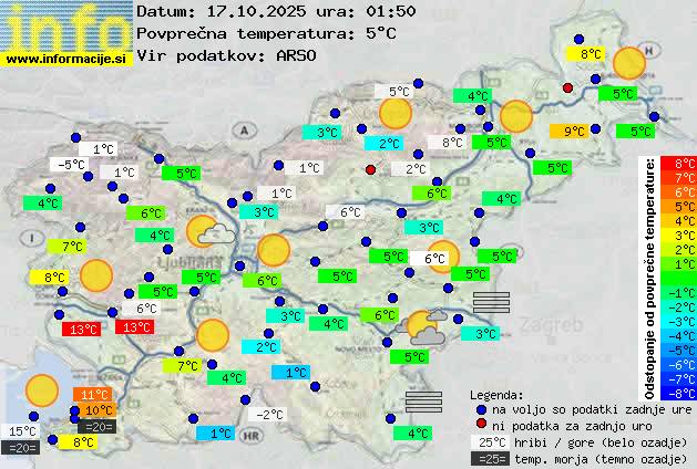 Trenutno vreme po Sloveniji
