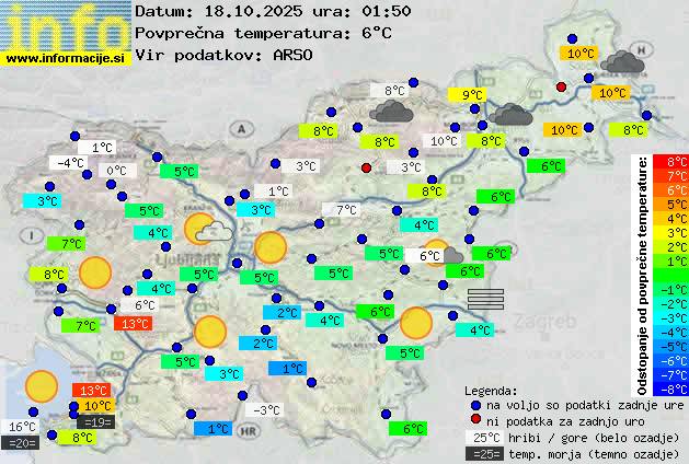 Trenutno vreme po Sloveniji