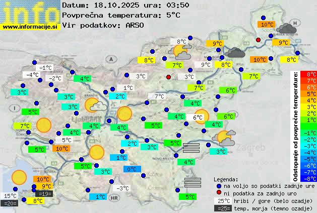 Trenutno vreme po Sloveniji