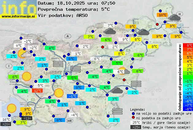 Trenutno vreme po Sloveniji