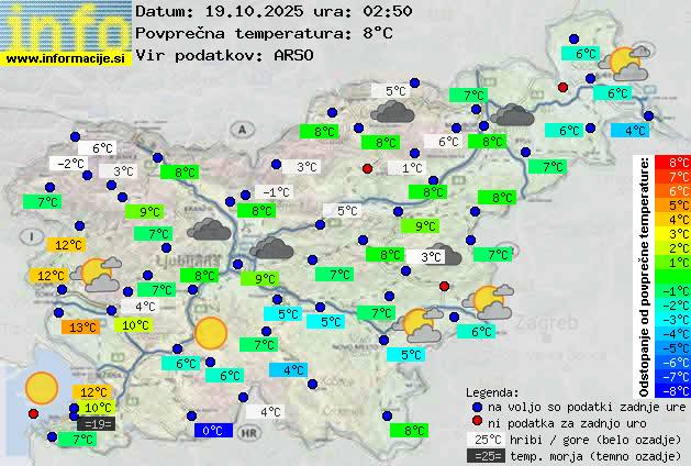 Trenutno vreme po Sloveniji