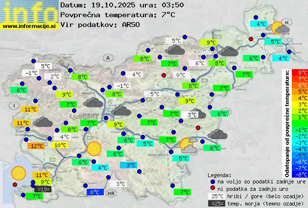 Trenutno vreme po Sloveniji