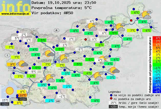 Trenutno vreme po Sloveniji