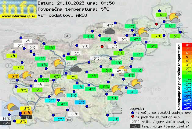 Trenutno vreme po Sloveniji