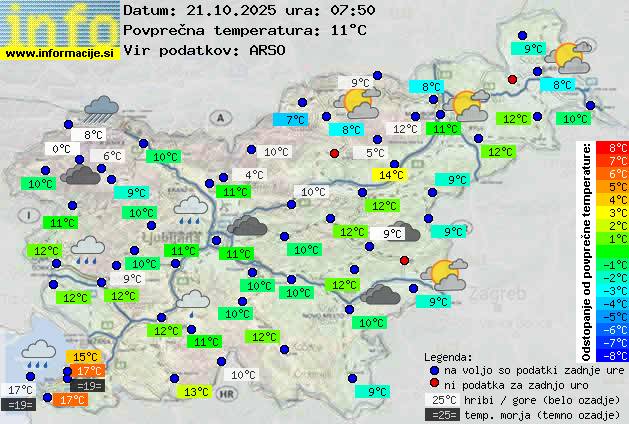 Trenutno vreme po Sloveniji