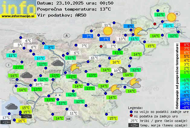 Trenutno vreme po Sloveniji
