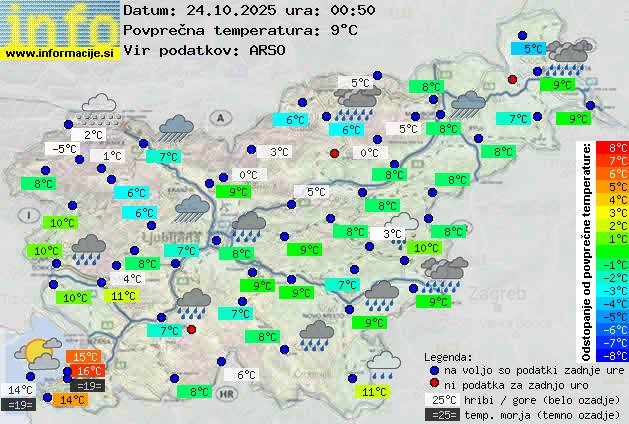 Trenutno vreme po Sloveniji