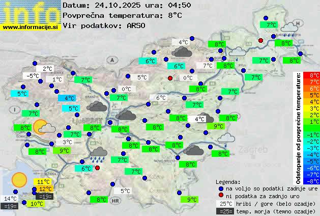 Trenutno vreme po Sloveniji