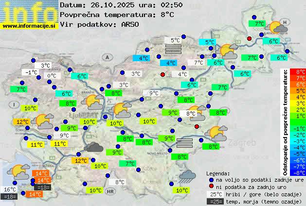 Trenutno vreme po Sloveniji