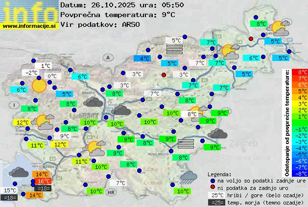 Trenutno vreme po Sloveniji