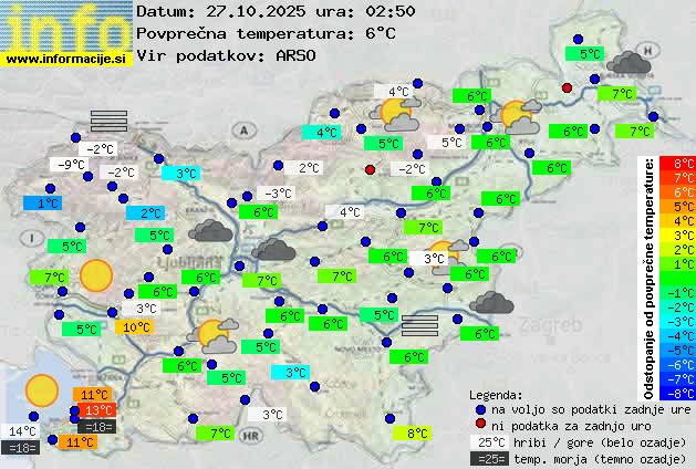 Trenutno vreme po Sloveniji