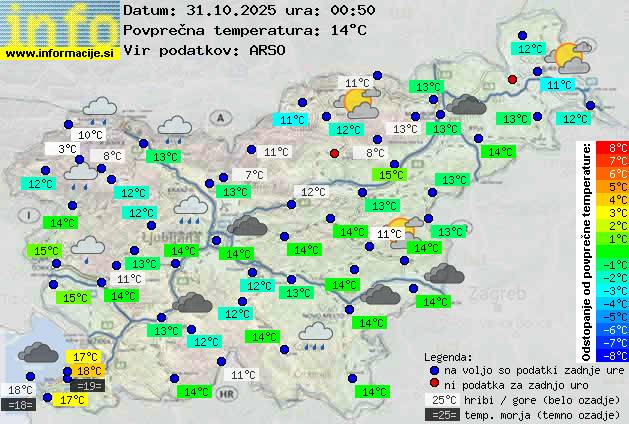 Trenutno vreme po Sloveniji