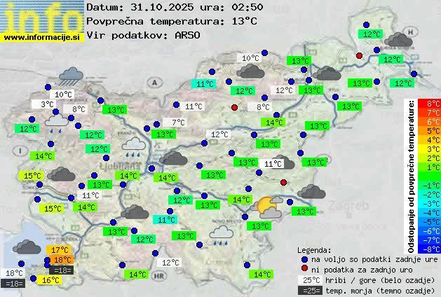 Trenutno vreme po Sloveniji