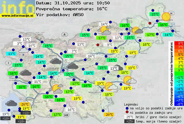 Trenutno vreme po Sloveniji