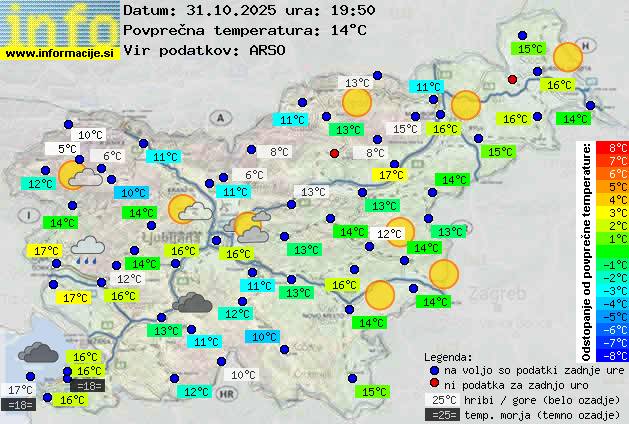 Trenutno vreme po Sloveniji