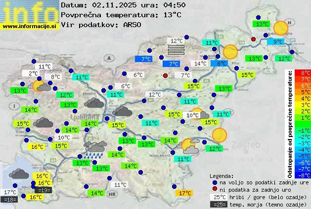 Trenutno vreme po Sloveniji