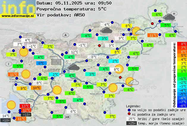 Trenutno vreme po Sloveniji