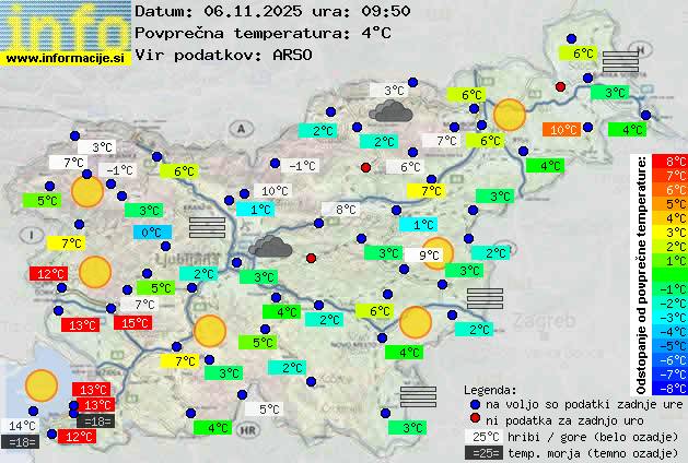 Trenutno vreme po Sloveniji