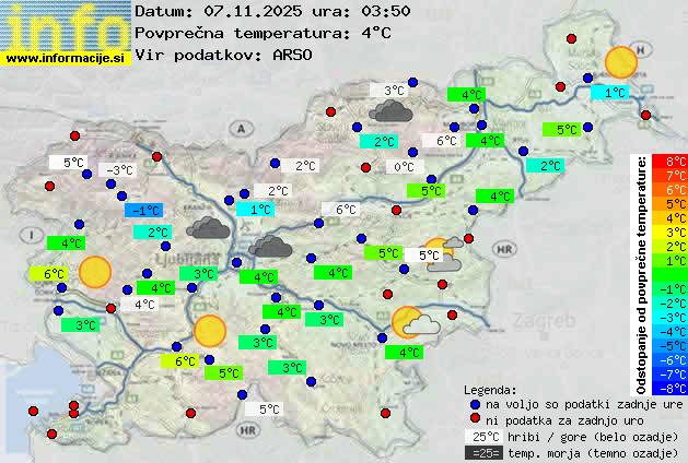 Trenutno vreme po Sloveniji