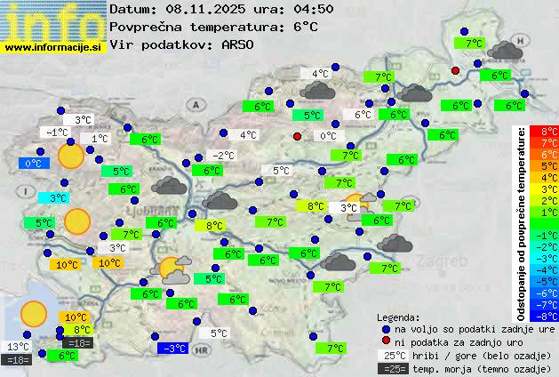 Trenutno vreme po Sloveniji