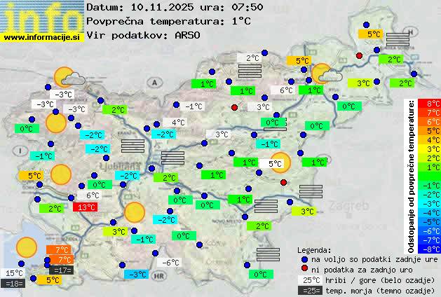 Trenutno vreme po Sloveniji