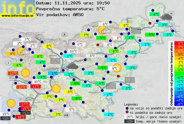 Trenutno vreme po Sloveniji