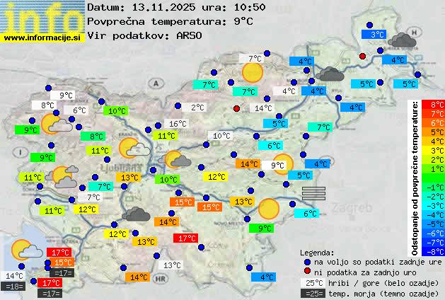 Trenutno vreme po Sloveniji