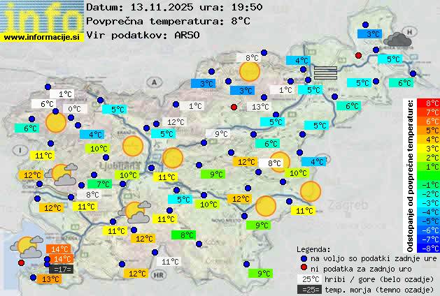 Trenutno vreme po Sloveniji