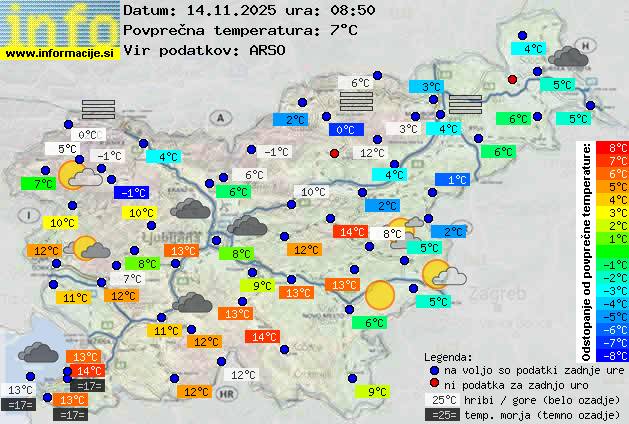 Trenutno vreme po Sloveniji