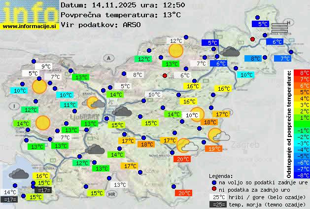 Trenutno vreme po Sloveniji