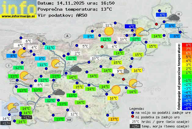 Trenutno vreme po Sloveniji