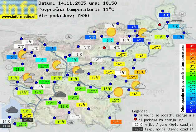 Trenutno vreme po Sloveniji