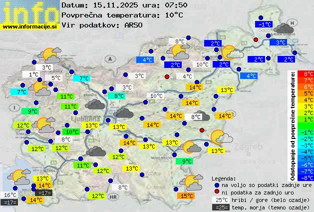 Trenutno vreme po Sloveniji