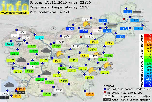 Trenutno vreme po Sloveniji