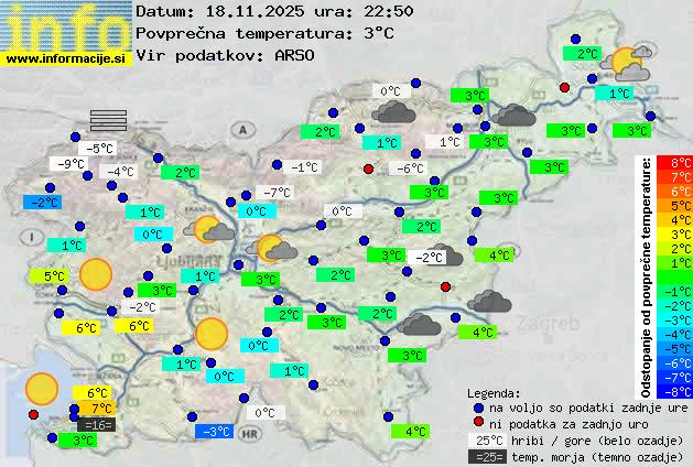 Trenutno vreme po Sloveniji