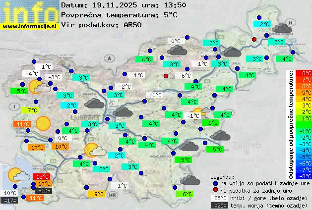 Trenutno vreme po Sloveniji